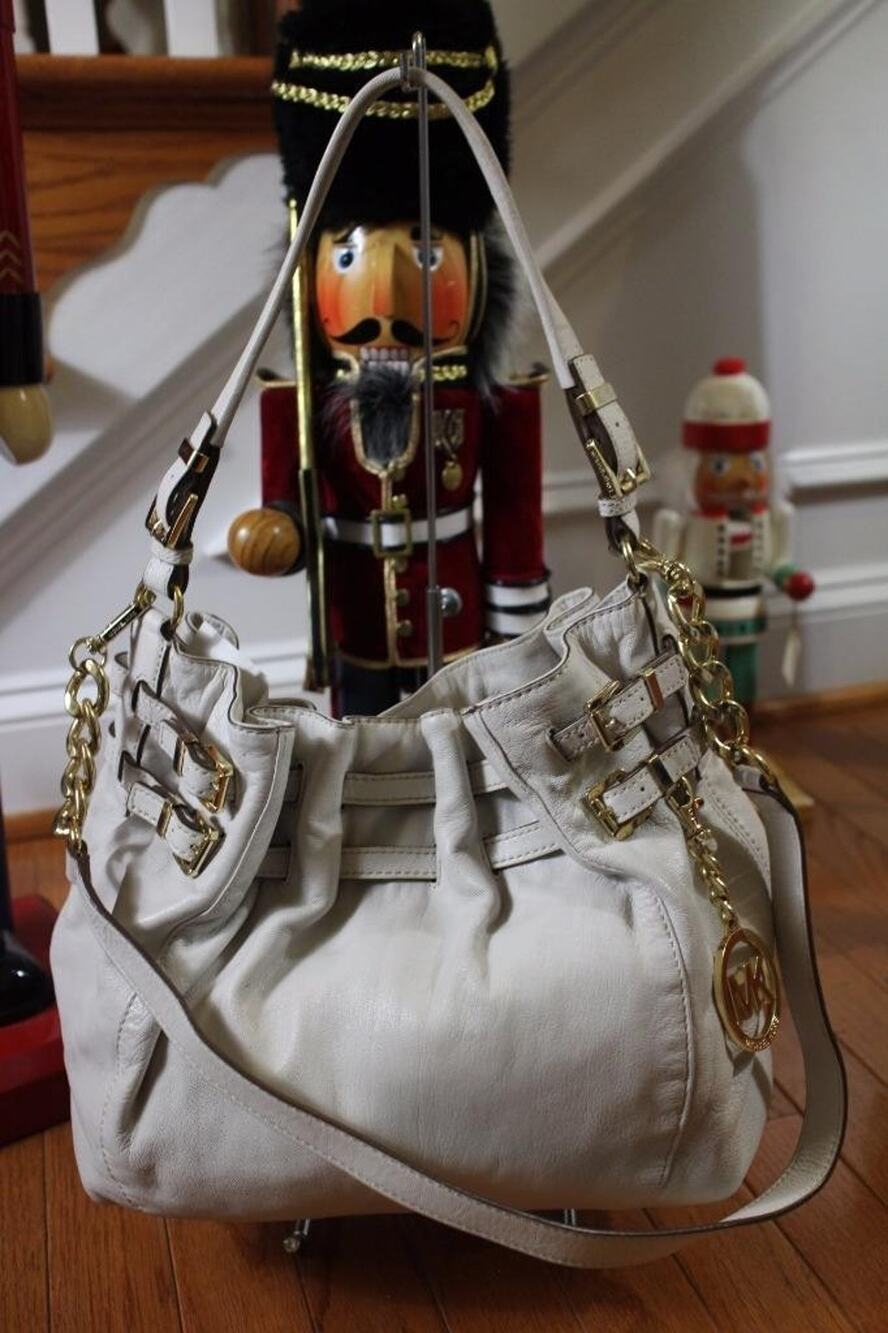MICHAEL Michael Kors Edie Large Shoulder Bag purse ivory (p4000